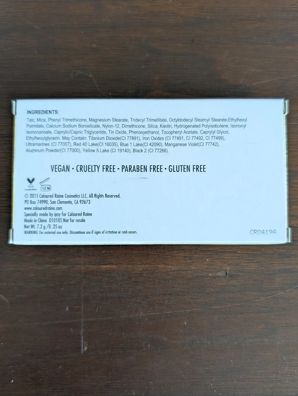 NIB- Vineyard Soirée Eyeshadow Palette - By Coloured Raine